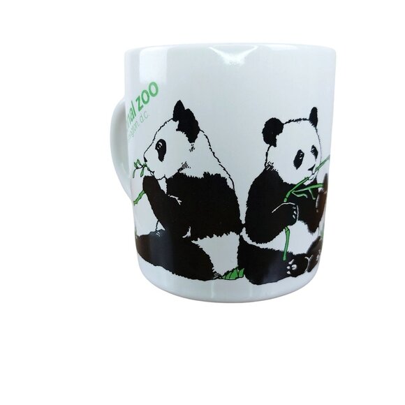 National Zoo Washington D.C. 1982 Panda Mug Ceramic White & Black Vintage - Picture 9 of 9